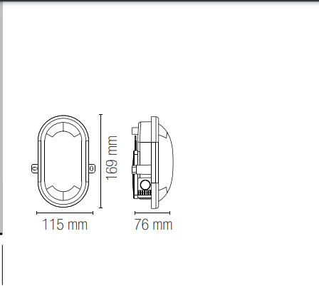 Plafoniera per esterno in PP bianco , nero diffusore bianco PC  IP54 led integrato 4000°k 10W 1100lm EXTRA