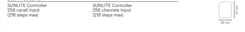 Sunlite controller 256 canali input