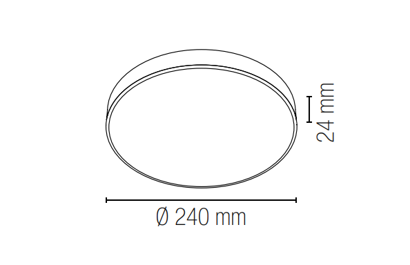 Plafoniera led integrato 24W 2700lm 4000°k rotonda e quadrata finitura bianca , nera e cromo collezione DOMO IP44