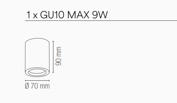 Plafoniera in gesso verniciabile lampada GU10 non inclusa rotondo-quadrato collezione SPACE