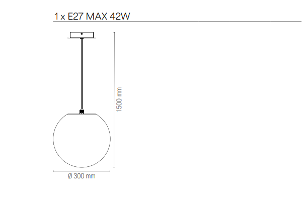 Sospensione per esterno sfera IP44 in polietilene lampada 1XE27 non inclusa due misure GECO-S