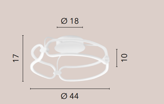 Plafoniera LED in alluminio bianco e diffusori in silicone 33W 2970LM 4000°k INFINITY-PL45