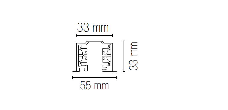 Binario trifase ad incasso LED-TRACK finitura bianca-nera 1METRO-2METRI