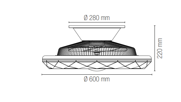 Plafoniera con ventilatore led integrato bianco effetto cielo stellato CCT 34W 4450lm collezione SKYRON