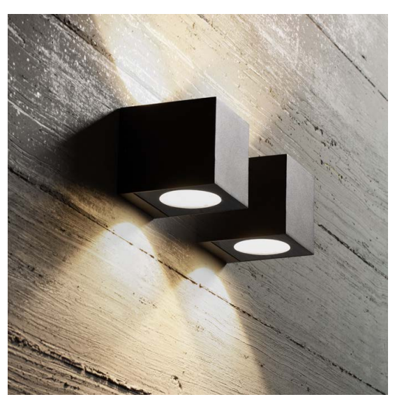 GEALUCE Applique down in alluminio bianco-antracite-ruggine IP65 LED CCT