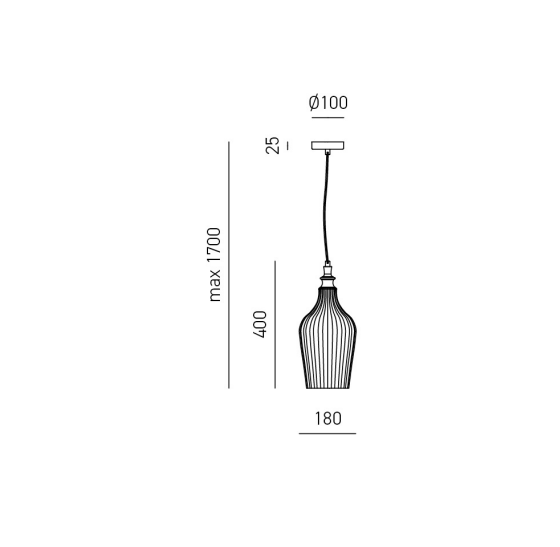 GEALUCE Sospensione con montatura in metallo 1XE27 non incl. vetro bianco-ambra-cobalto-ocra CLEOFE