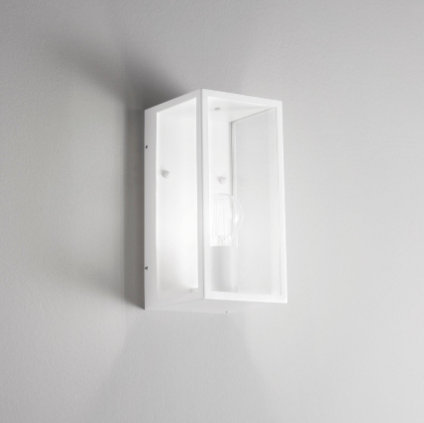 Applique per esterno IP44 in metallo bianco o antracite diffusore in vetro lampada 1XE27 non inclusa MIRAGE