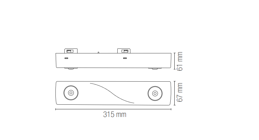 Lampada di emergenza LED in policarbonato per sistema binario trifase Track LED-HELP 2W finitura bianca-nera batteria inclusa