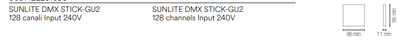 Sunlite DMX STICK-GU2 128 canali input 240V