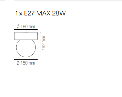 Plafoniera per esterno IP54 in alluminio pressofuso antracite con diffusore in PC lampada 1XE27 SKITTLE