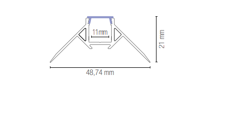 Profili in alluminio per fissaggio nel cartongesso 2 metri angolare con diffusore opale tappi e staffe inclusi collezione RIDGE