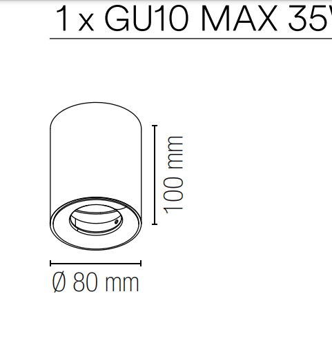 Plafoniera con struttura in alluminio bianco o nero opaco, cubo o cilindro lampada GU10 non inclusa collezione TOWN