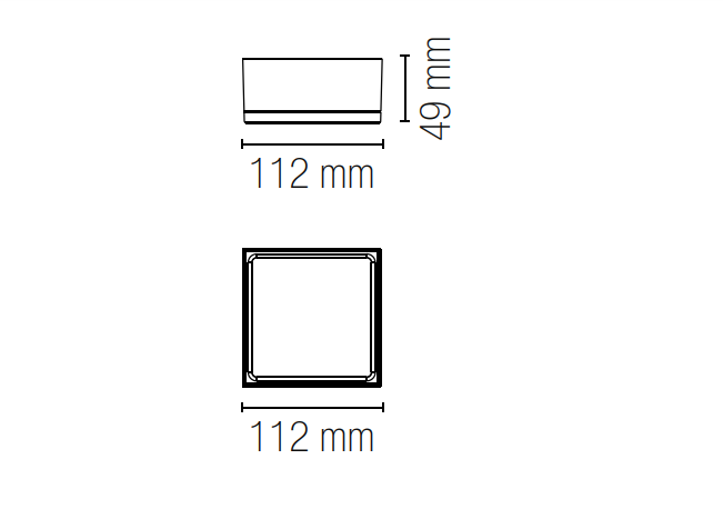 Plafoniera LED QUADRATA con struttura in alluminio pressofuso e diffusore in acrilico bianco 16W-2000lm collezione KLIO luce calda-naturale finitura bianco