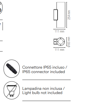 Applique per esterno in cemento bianco IP65 biemissione 2xGU10 non incluse PORTLAND