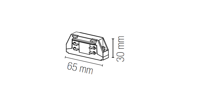 Connettore lineare mini a scomparsa per binario trifase collezione TRACK LED-TRACK-I-MINI finitura bianca-nera