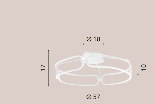 Plafoniera LED in alluminio bianco e diffusori in silicone 49W 4400LM 4000°k INFINITY-PL60