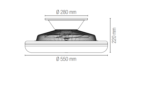 Plafoniera con ventilatore led integrato CCT 34W 4450lm collezione ALICE