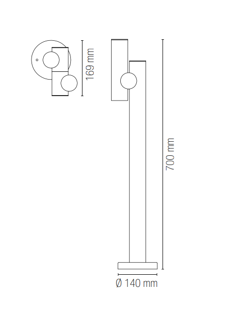 Palo per esterno in alluminio antracite IP44 led integrato 4000°k 5.3W 460 lumen REVERSE