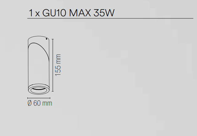 Plafoniera orientabile 330° con struttura in alluminio bianco o nero opaco lampadaGU10 non inclusa collezione GENESIS