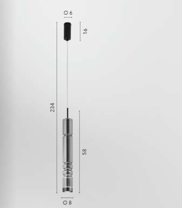 Sospensione LED in metallo con diffusore in vetro soffiato FUME' 8W 800LM 3000°k