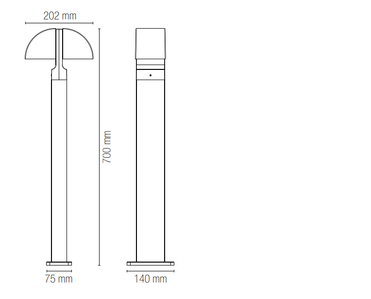 Palo per esterno in alluminio antracite IP44 led integrato 4000°k 8W 840 lm IDEM