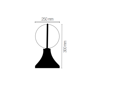 Palo per esterno IP44 in alluminio nero diffusore in PMMA lampada 1XE27 non inclusa ORBIT