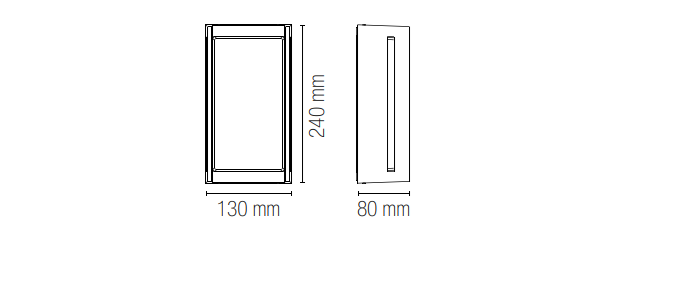 Applique per esterno in alluminio led integrato 18W 3000°k luce calda 2260 lumen finitura antracite IP54 collezione COMPACT