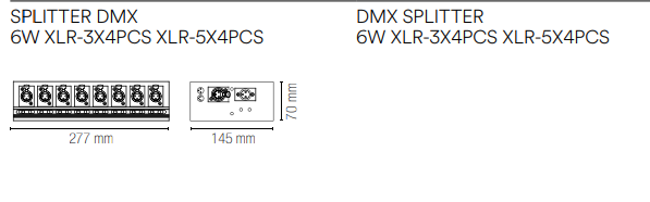 Splitter DMX 6W XLR-3X4PCS XLR-5X4PCS DMX-4