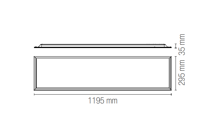 Pannello led 40W rettangolare con struttura in alluminio e diffusore in acrilico bianco sistema incasso PANEL-BK