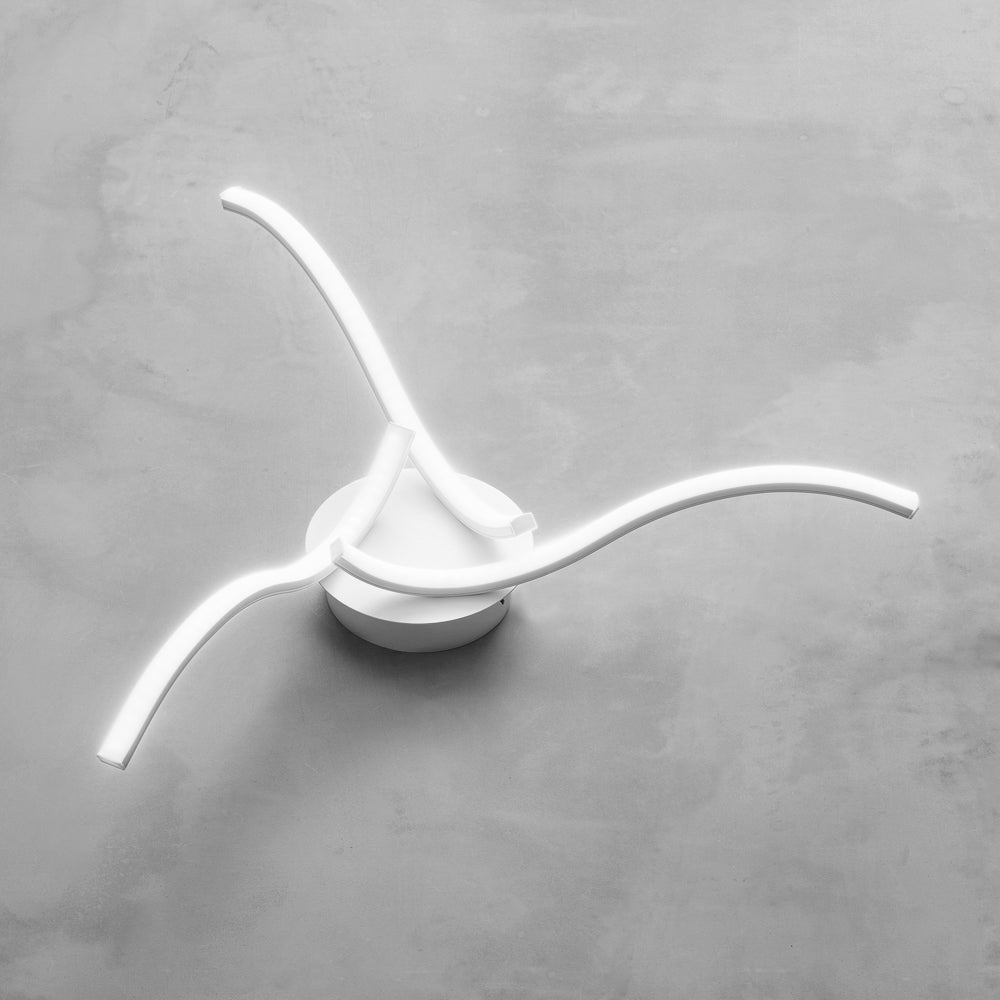 GEALUCE Plafoniera in alluminio satinato bianco. Diffusore in silicone bianco opale. LED TESSA