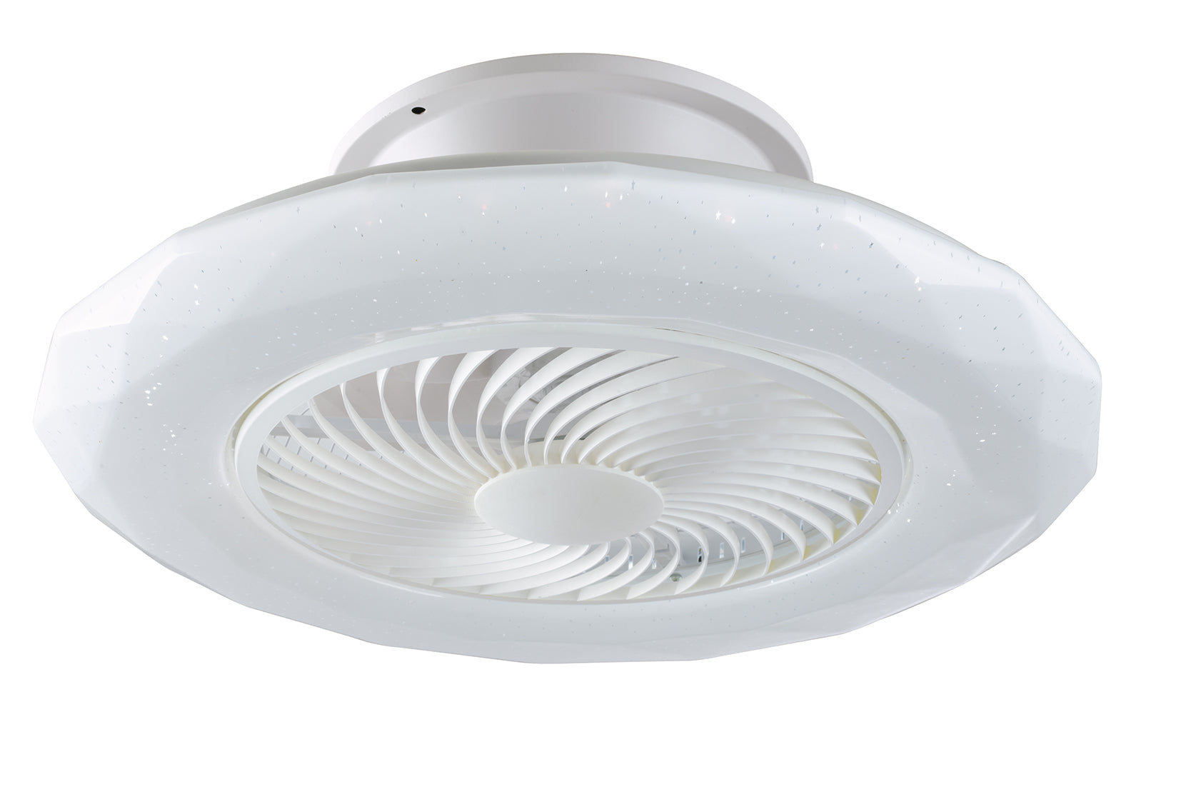 Plafoniera con ventilatore led integrato bianco effetto cielo stellato CCT 34W 4450lm collezione SKYRON