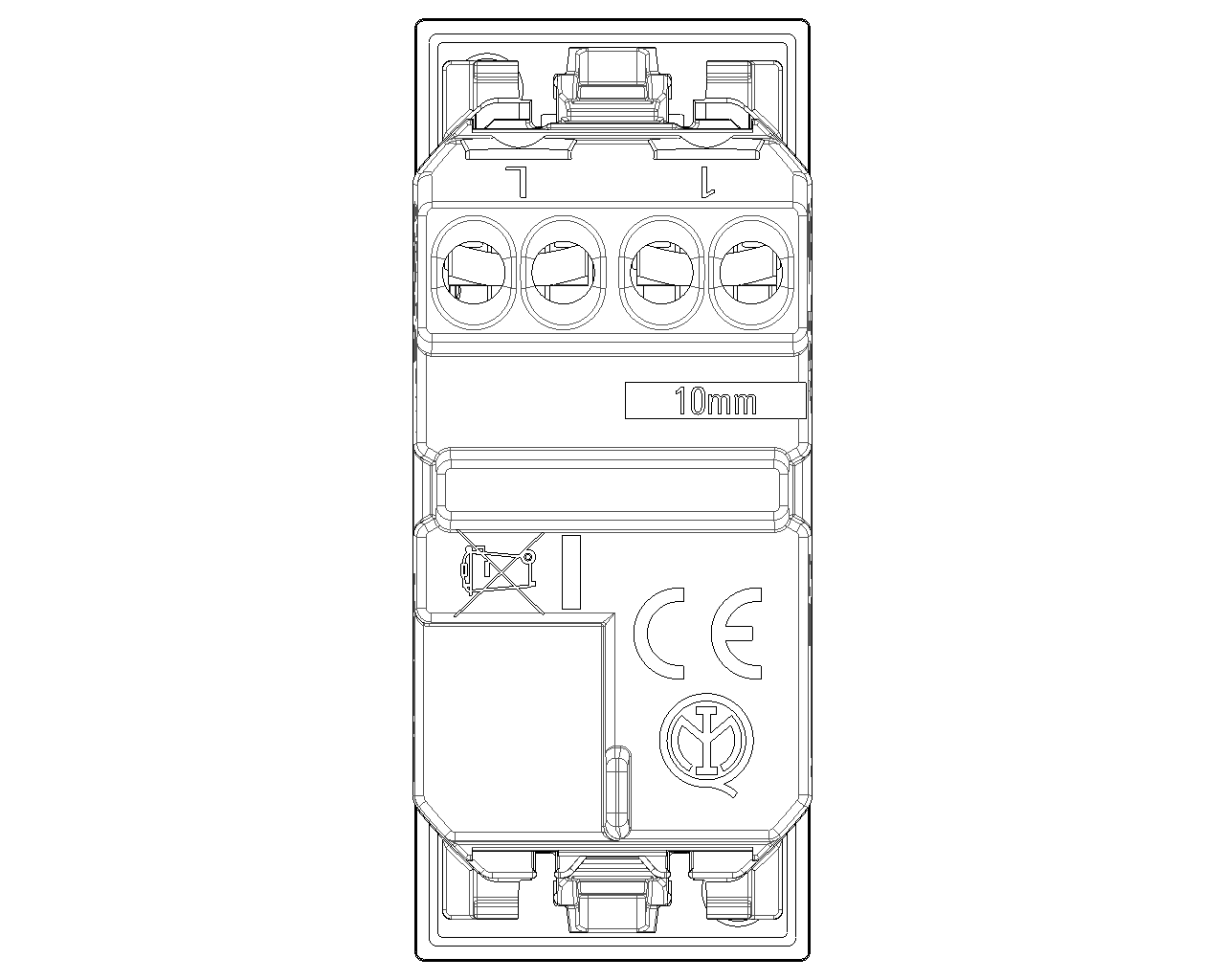 Pulsante 1P NO 10 A 250 V~ assiale illuminabile, tasto sostituibile Vimar Linea 30008A.B/G/C