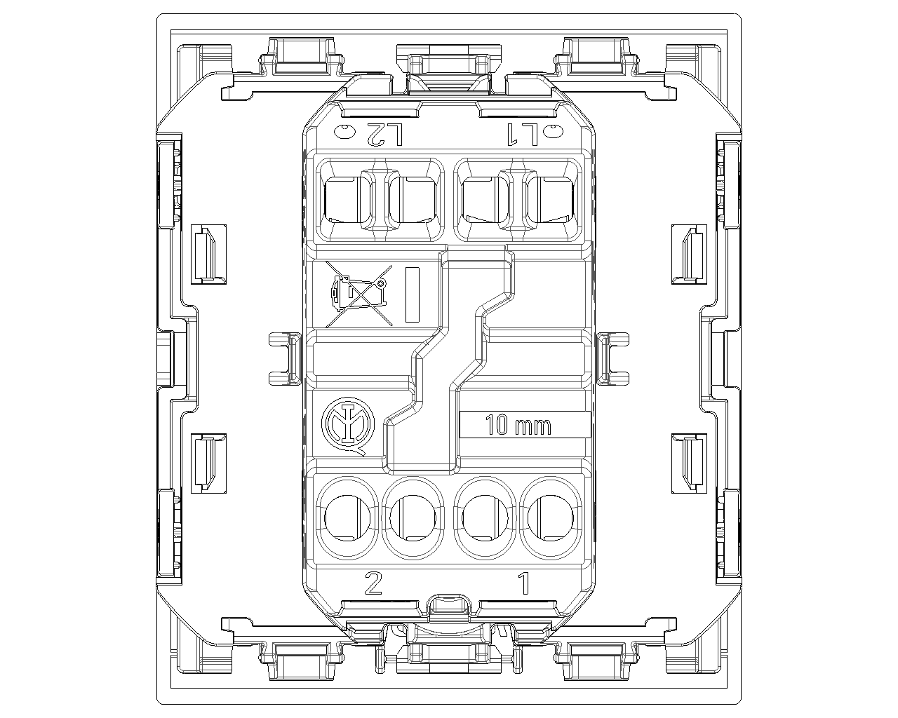 Invertitore 1P 10 AX 250 V~ allineato illuminabile, tasto sostituibile 2 moduli Vimar Linea bianco-nero-canapa 30012.2B/G/C