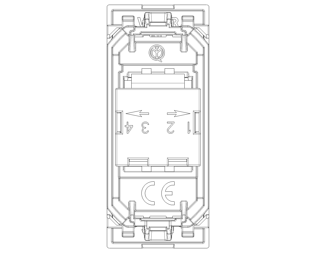 Presa RJ11, 6 posizioni 4 contatti (6/4), morsetti a vite Vimar Linea bianco-nero-canapa 30320.B/G/C