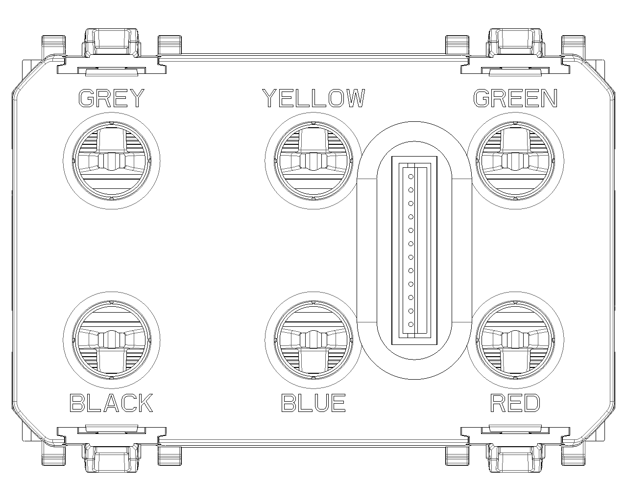 Comando 6 pulsanti 1P NO 24V 3 moduli Vimar Linea 30407