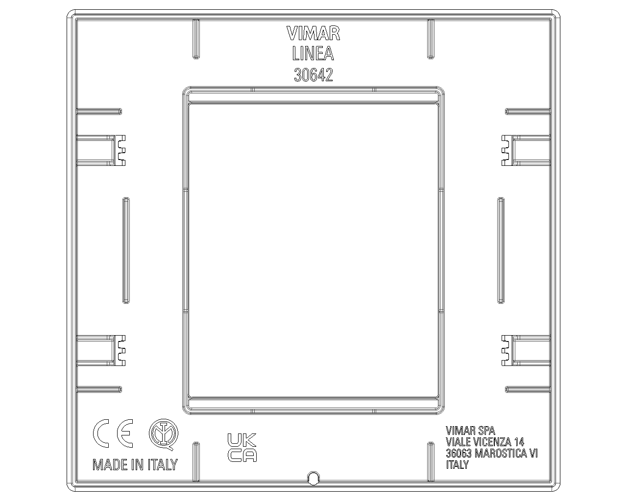 Placca 2 moduli, tecnopolimero, canapa Vimar Linea 30642.01