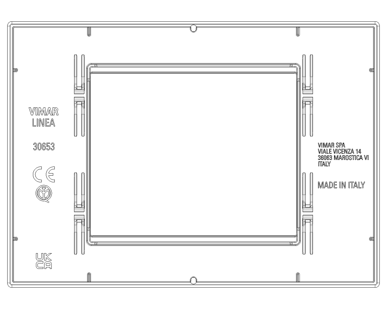 Placca 3 moduli, metallo, oro spazzolato Vimar Linea 30653.70