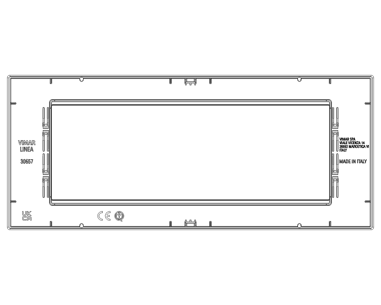 Placca 7 moduli, tecnopolimero, Reflex canapa Vimar Linea 30657.41