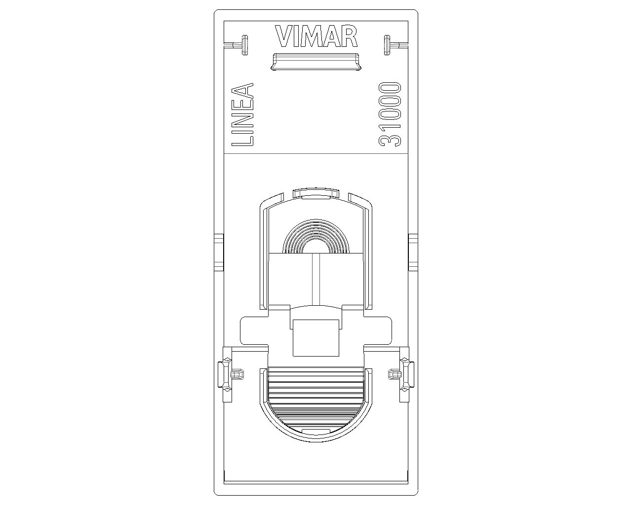 Tasto intercambiabile 1 modulo allineato illuminabile Vimar Linea bianco-nero-canapa 31000.B/G/C