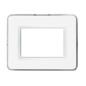 AVE Placca tecnopolimero Personal S44, colore bianco lucido con cornice bianca 3/4/7 moduli 44P03B