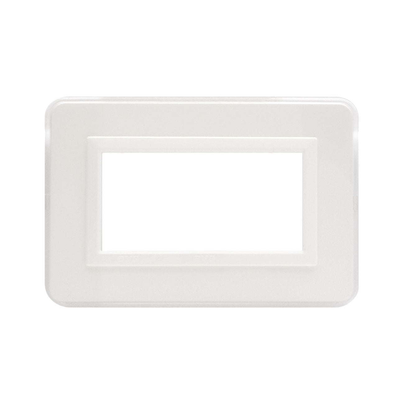 AVE Placca tecnopolimero Personal S44, colore bianco lucido con cornice bianca 3/4/7 moduli 44P03B