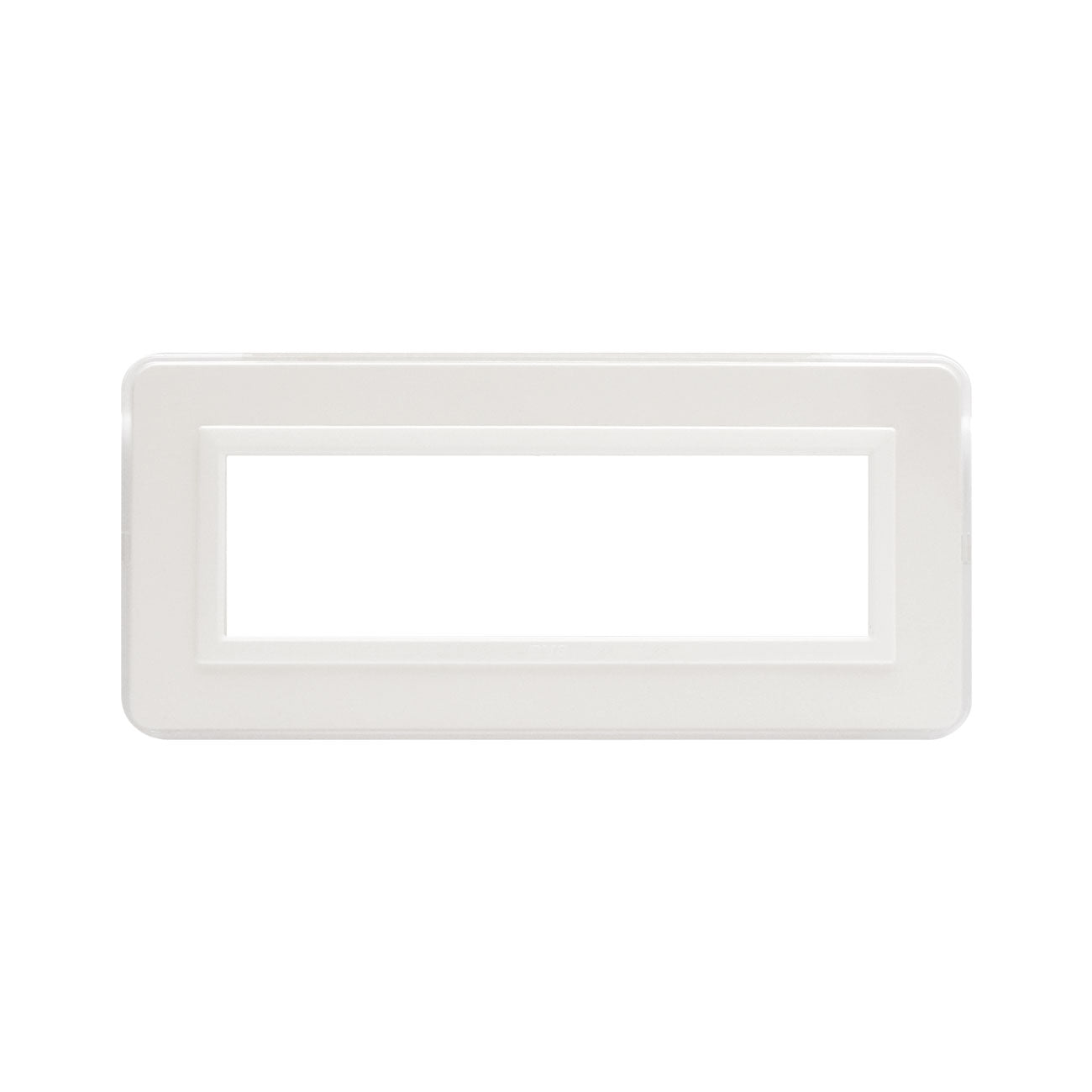 AVE Placca tecnopolimero Personal S44, colore bianco lucido con cornice bianca 3/4/7 moduli 44P03B