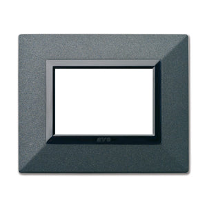 AVE Placca Zama, S44 colore graffite, metallo con cornice grigio scuro lucido 3/4/7 moduli 44P93GF