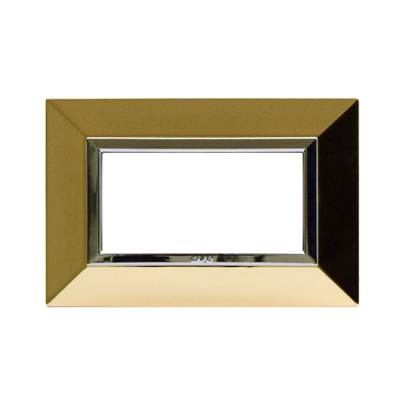 AVE Placca Zama, S44 colore ottone lucido, metallo con cornice cromo 3/4/7 moduli 44P93OT