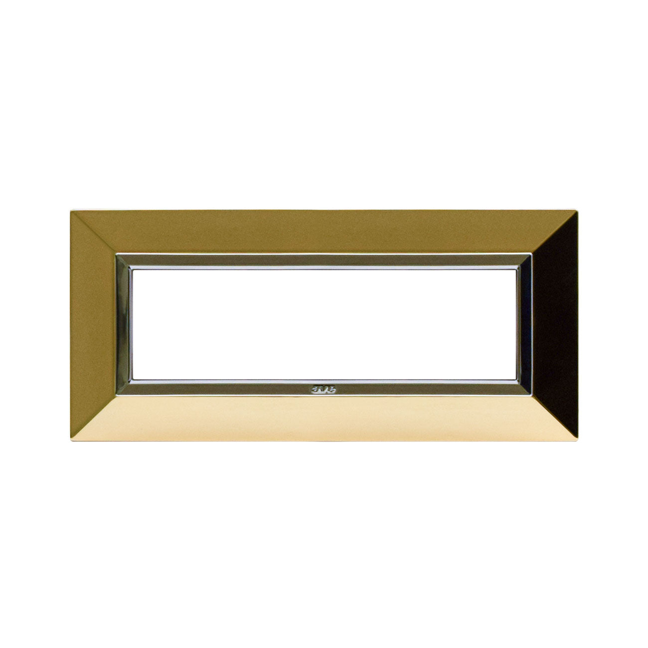 AVE Placca Zama, S44 colore ottone lucido, metallo con cornice cromo 3/4/7 moduli 44P93OT