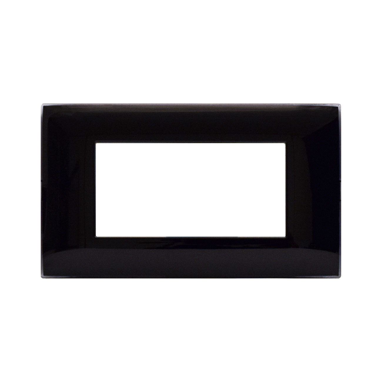 AVE Placca Tecnopolimero Young S44, colore nero assoluto lucida 3/4/7 moduli 44PJNAL