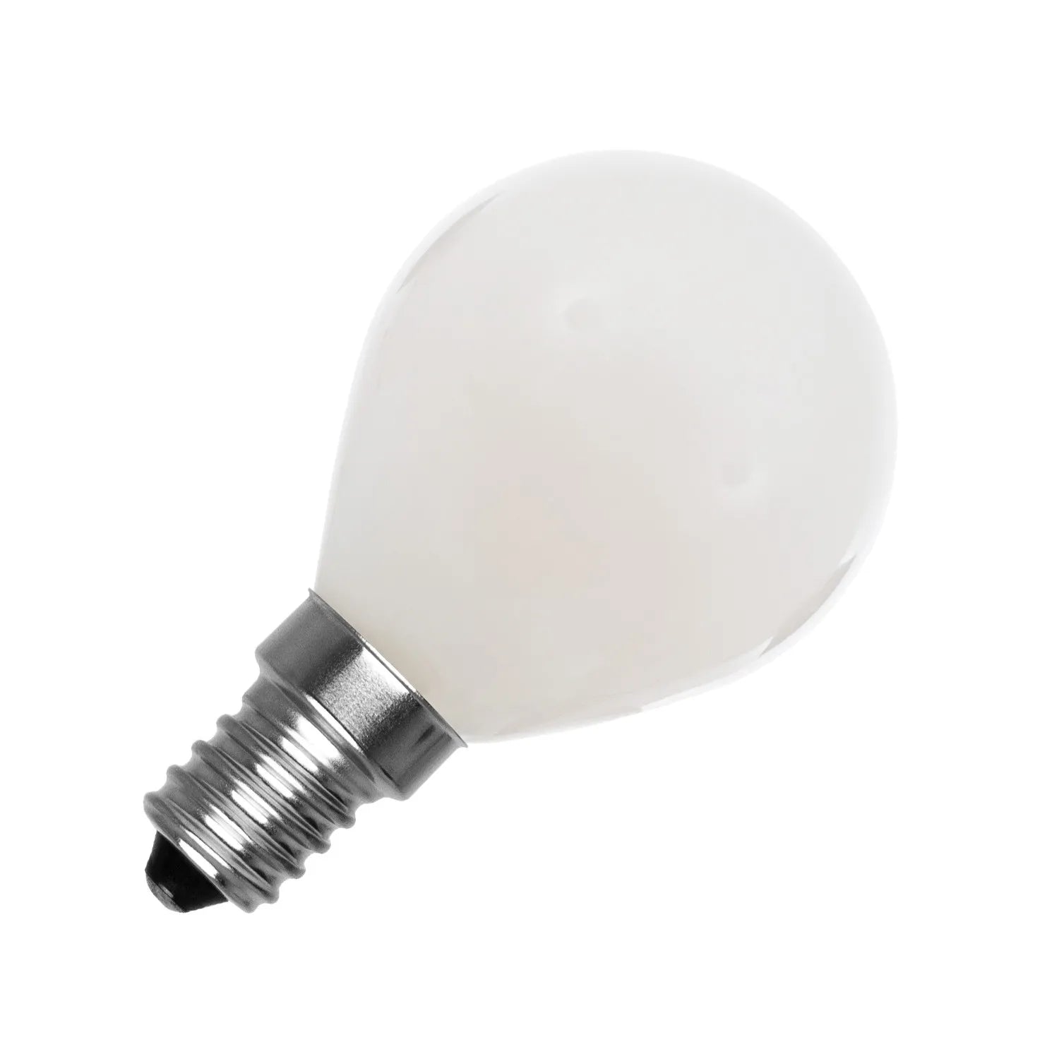 Lampadina LED attacco E14 sfera tutto vetro opale 4W 400 lumen resa 36W 230V