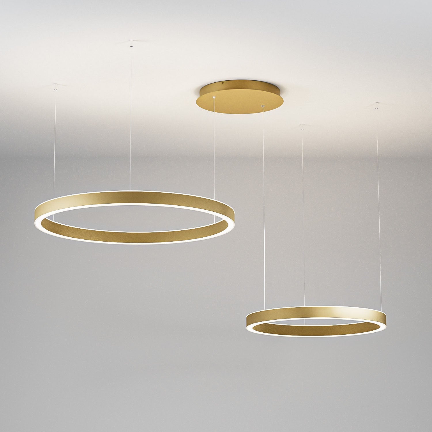 GEALUCE Montatura in alluminio satinato bianco-nero-oro. Diffusore in silicone bianco opale. LED CRISEIDE 2 LUCI