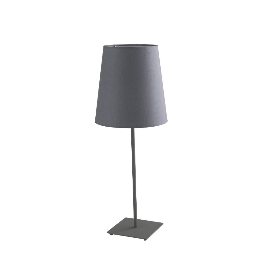 Lampada da tavolo in metallo con paralume in tessuto bianco-nero-grigio 1XE27 non incl. ELVIS