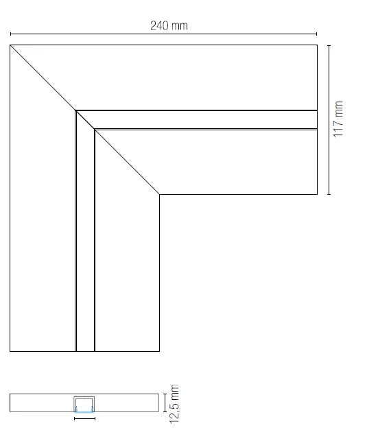 Angolo per profilo INVISILINE integrato nel cartongesso